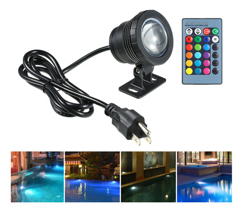 Lámpara De Piscina Sumergible 10w Led Ac85-265v Rgb