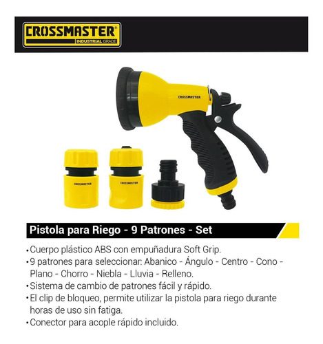Imagen 2 de 3 de Set Para Riego Ajustable 9 Patrones Crossmaster 9937916.5