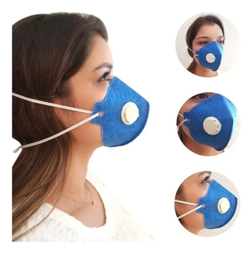 5 Máscaras Pff2s N95 Proteção Respiratória Válvula Exalação