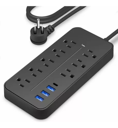 Regleta Cargador Multicontactos Con 8 Salidas 3 Usb 1 Tipo C