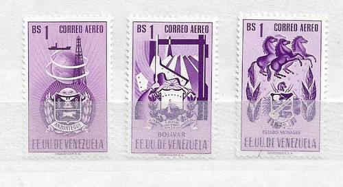 Imagen 1 de 1 de Escudos De Venezuela 1952 Anzoategui-bolivar-monagas