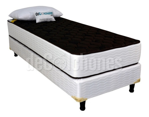 Conjunto Somier Inducol Linea Dorada Plaza Y Media 100 X 200