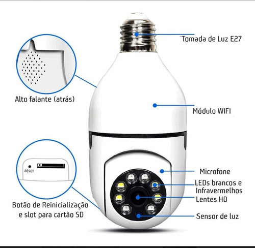 Cámara Lampada De Monitoreo Inteligente Aplicación Yoose Inf