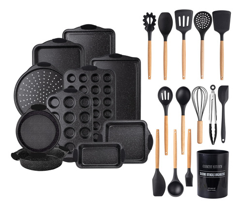 Country Kitchen Baking Pans & Utensils Bundle- 10 Non-stick