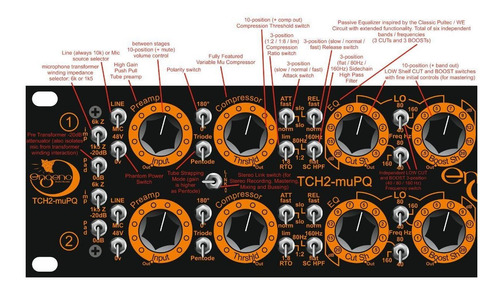 Imagem 2 de 6 de Engeno Tch2-mupq Stereo Tube Mic Pre/passive Eq/vari Mu Comp