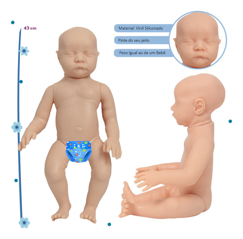 Kit 5 Molde Boneco Levi Torso De Silicone Para Confecção