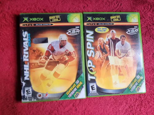 Par De Juegos Xbox Clásico Top Spin Y Nhl Rivals