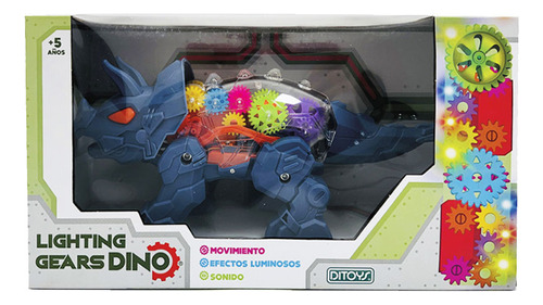 Dino Engranaje Ditoys Lighting Gears Con Luz Y Sonido Color Multicolor