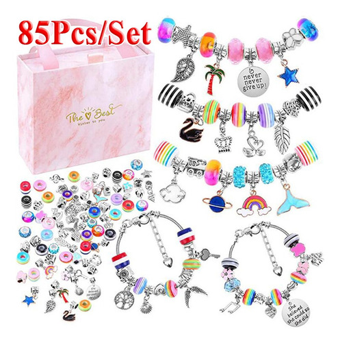 Kit 85 Pulseras Expandibles Diy Toys Caja De Regalo Para Niñ