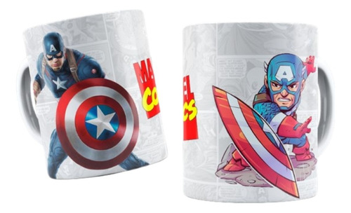 Mug Avengers Capitán América Taza Ceramica 11 Onz