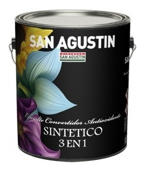 Esmalte Convertidor Negro 4 Lt Sintético 3 En 1 San Agustin 