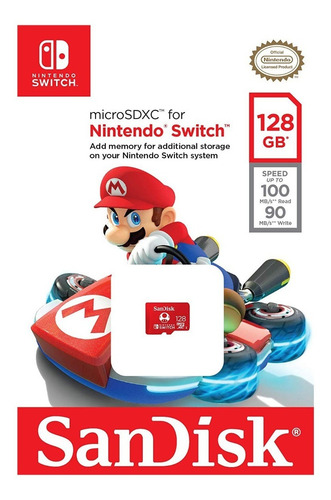 Imagen 2 de 2 de Micro Sd Xc 128gb Sandisk Nintendo Switch Edicion Roja