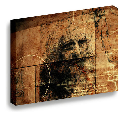 Cuadro Lienzo Canvas Código Da Vinci Retro Oficina 50*60cm