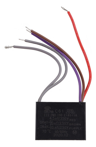 Capacitor De Ventilador De Teto De 5 Fios Cbb61 45uf6uf 250v