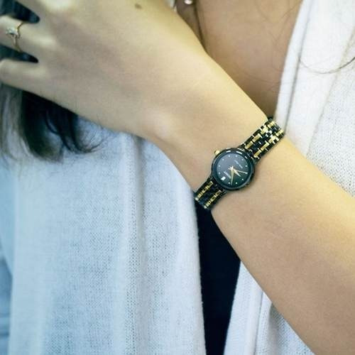 Reloj Mujer Orient Fub9c001b0. Acero Negro/ Dorado . Nuevo