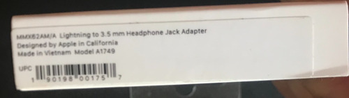 Imagen 3 de 4 de Adaptador Ligtning A Jack De Audio Original Apple