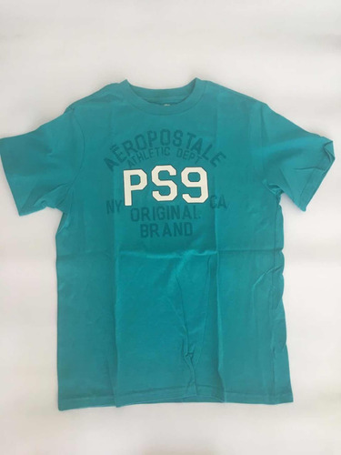 Polera Manga Corta Aeropostale Niño Talla 14 Turquesa