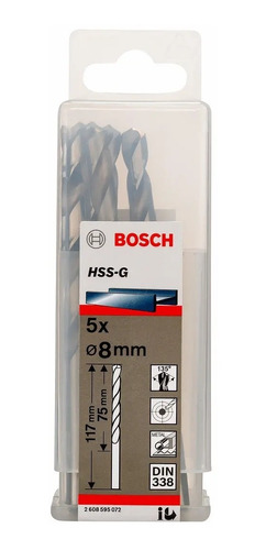 Broca Para Metal 8,0 Mm Hss-g Rectificada Bosch ( Rolack )
