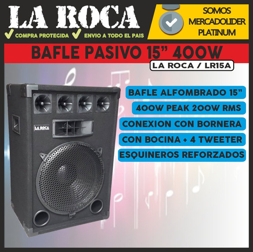 Imagen 3 de 10 de Espectacular Bafle 15 3 Vias 400w Alfombrado - La Roca