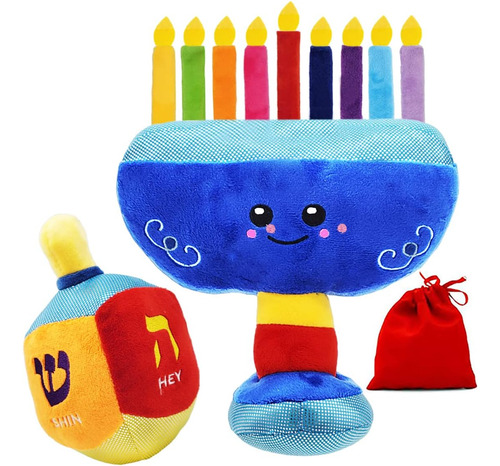 Hanukkah Plush Menorah And Dreidel Musical Menorah Plays 2 Y