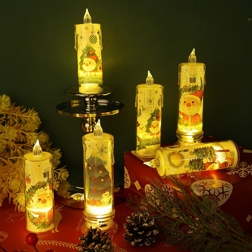 Lámpara Led Con Forma De Vela Navideña, Sin Llama, 10 Unidad