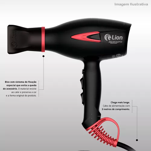 Secador De Cabelo Profissional Lion Aeropro 2150w 220v Preto Cor Preto  Voltagem 220v