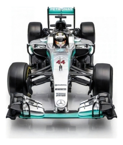 Miniatura Mercedes F1 W07 Hybrid 44 Lewis Hamilton 2016 1:18 Cor Prateado