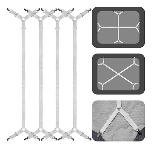 4 Pinzas Negras 4 Pzs Dos Juegos Sábana Extendida