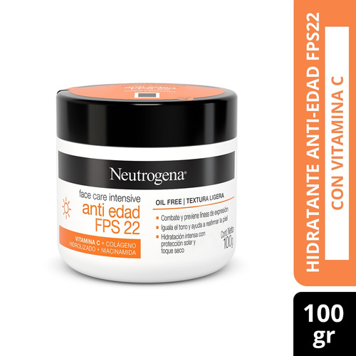 Crema facial NEUTROGENA® Face Care Intensive Antiedad FPS22 100 gr