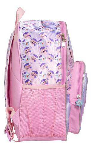 Kit Mochila Frozen Lapicera Original Ruz C Luz Primaria Rosa Rosa