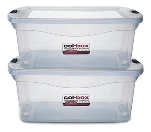 Caja Plastica Organizadora Apilable 48 Lts. X2 - Colombraro