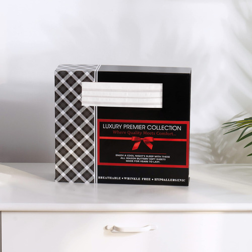 Juego De Sábanas Microfibra 4 Piezas Matrimonial Blanco 1500