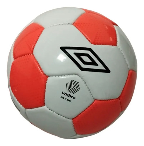 Mini Pelota De Futbol Oficial Umbro Classic Blanco Naranja 