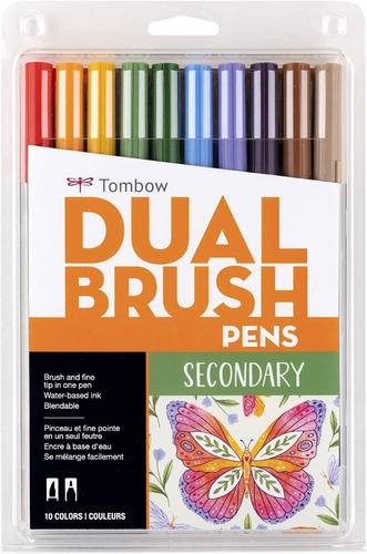 10 Marcadores Tombow Dual Brush / Colores Secundarios