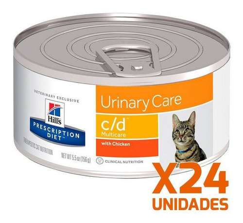 Latas Hills Gato C/d Urinary Bandeja 24 Unidades 156gr. Np