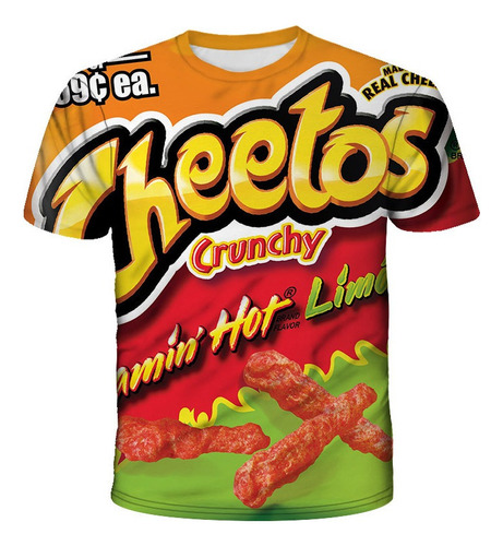 Asz Camiseta De Comida Rápida Cheetos Con Impresión 3d