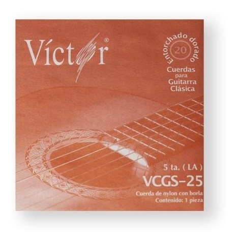 Imagen 1 de 1 de Cuerda Victor 25(10) Guitarra Clasic 5t Nylon Negro C/borla
