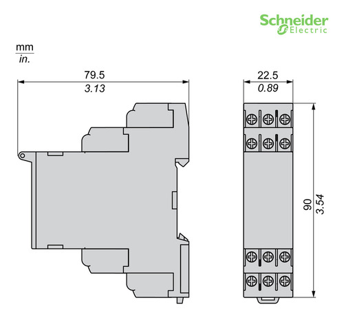 Relé Control Trifásico Zelio 380-480vac 2ca Riel Schneider