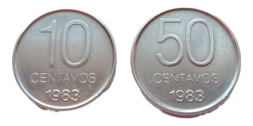Monedas De 10 Y 50 Centavos Argentina 1983 - 2 Uds.