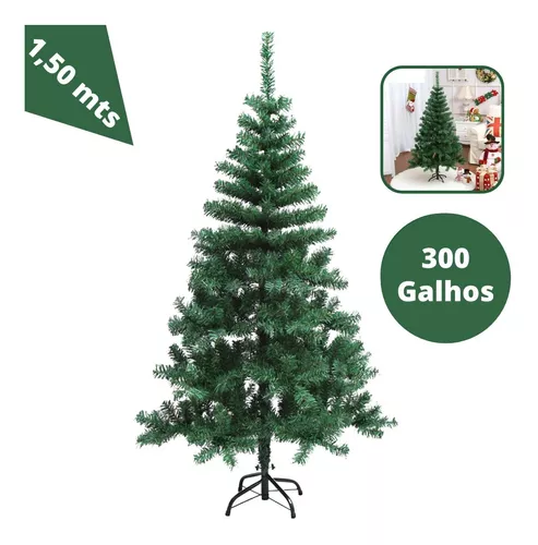Árvore De Natal Pinheiro Tradicional 1,50m 300 Galhos