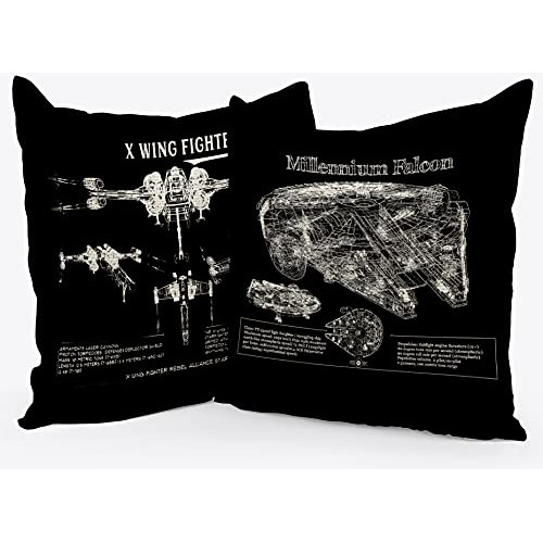 Millennium Falcon Y X Wing Fighter Blueprint Throw Pill...