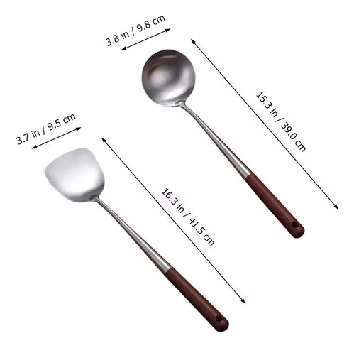 Cucharones De Sopa Chinos Con Pala Plana Para Huevos De Acer