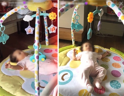 Imagen 7 de 7 de Gimnasio Bebe Manta Didactica Piano Proyector Luces Sonajero