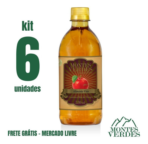 Vinagre De Maçã Montes Verdes 5% Acidez - Kit 6 Unidades
