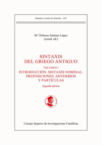 Libro Sintaxis Del Griego Antiguo (2 Vols.) - Maria Dolor...