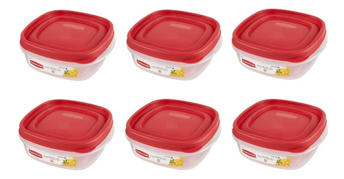 Pack X6 Taper Contenedor Vianda Rubbermaid 710ml Easy Find