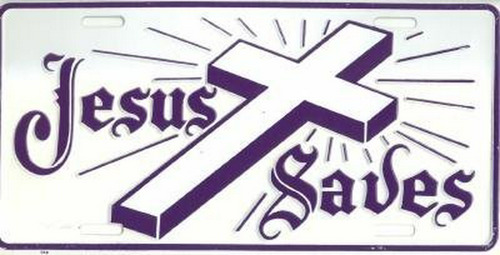 Jesús Salva De Licencia (cruz) Christian Religiosa Placa 6x1