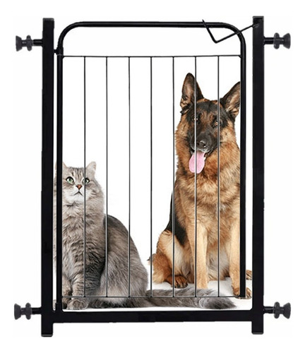 Portão De Proteção Para Cães Pequeno E Médios Portes  Cor Preto : Acompanha 1 Extensor De 10cm