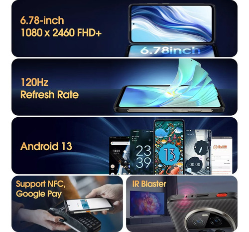 Ulefone Ulefone Armor 23 Ultra 5g Smartphone Mensaje Vía Satélite 120w Cámara Nocturna De 64mp 24+512gb
