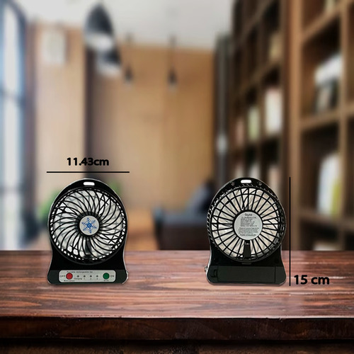 Ventilador De Escritorio Mini, Batería Recargable Luz Led